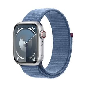 Apple Watch Series 9 LTE 41mm Aluminium Silber Sport Loop Winterblau