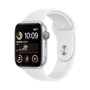 Apple Watch SE (2.Gen) LTE 44mm Aluminium Silber Sportarmband Weiß