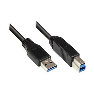 Good Connections Kabel USB 3.0 St. A an St. B, schwarz, 0,2m