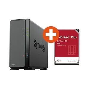 Synology Diskstation DS124 NAS System 1-Bay inkl. 6 TB WD Red Plus WD60EFPX