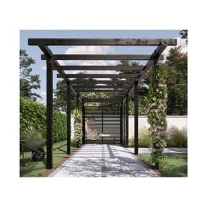 meingartenversand.de Pergola Holz XL in der Größe 664 x 238 x 218 cm in Schwarz