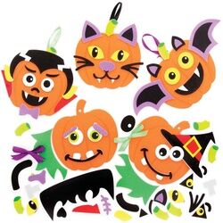 Ross Kürbis Bastelset mit lustigen Gesichtern (8 Stück) Halloween-Basteleien