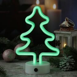 SATISFIRE LED NEON Figur TANNENBAUM - Neonlicht - H: 27cm - Batterie oder USB Betrieb - gr√on