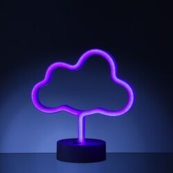 SATISFIRE LED NEON Figur WOLKE 7 - Neonlicht - H: 23cm - Batterie oder USB Betrieb - stehend - blau