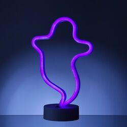 SATISFIRE LED NEON Figur GESPENST - Neonlicht - H: 29cm - Batterie oder USB Betrieb - stehend - blau