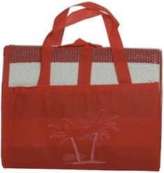 MARELIDA Strandmatte - faltbar - Picknickdecke - 90 x 180cm - Polyester - Tragetasche - rot