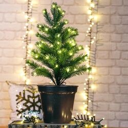 MARELIDA LED Weihnachtsbaum im Blumentopf - 50 warmwei√üen LED - H: 55cm - Batterie - Timer - f√or Au√üen