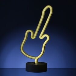 SATISFIRE LED NEON Figur GITARRE - Neonlicht - H: 30cm - Batterie oder USB Betrieb - warmwei√ü