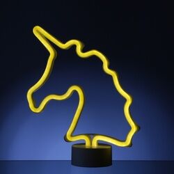 SATISFIRE LED NEON Figur EINHORN - Neonlicht - H: 30cm - Batterie oder USB Betrieb - stehend - warmwei√ü