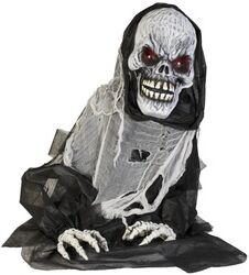 SATISFIRE Halloween Figur DEATH MAN, 68cm - bewegte, gruselige Zomiefigur