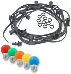 SATISFIRE Illu-/Partylichterkette 10m - Au√üenlichterkette - 10 x bunte LED Lampe