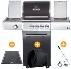 ALLGRILL CHEF Paket S2 Backburner Seitenkocher Steakzone GRATIS: Cover, Grillplatte, Spie√ü