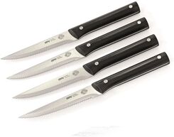 GEFU Steakmesser-Set BBQ 4tlg. - F√or Steak & Pizza - Klingenl√§nge: 12,5cm, Wellenschliff