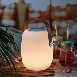 MARELIDA LED Tischleuchte mit Lautsprecher - Bluetooth - 6 warmwei√üe LED - H: 27cm - f√or Garten, Balkon