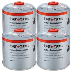 BAYGAS 4 x Butangas Schraubkartusche 500g EN417 Gaskartusche