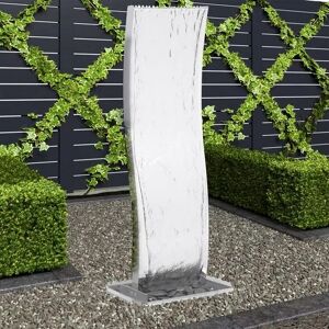 vidaXL Wasserfall Gartenbrunnen mit Pumpe Edelstahl 130 cm Geschwungen