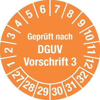Nobrand Prüfplakette "Geprüft Nach Dguv", 27 - 32, Orange, Folie, Sk, 25 Mm, Ve = 5 Bogen À 15 Stück Nobrand Prüfplakette "Geprüft Nach Dguv", 27 - 32, Orange, Folie, Sk, 25 Mm, Ve = 5 Bogen À 15 Stück