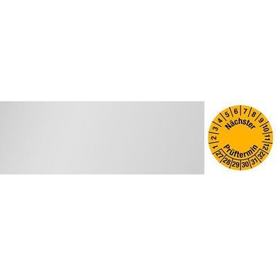 Nobrand Kabelprüfplakette "Nächster Prüftermin", 27 - 32, Gelb, Folie, Sk, 95 X 25 Mm, Ve = 10 Bogen À 6 St. Nobrand Kabelprüfplakette "Nächster Prüftermin", 27 - 32, Gelb, Folie, Sk, 95 X 25 Mm, Ve = 10 Bogen À 6 St.