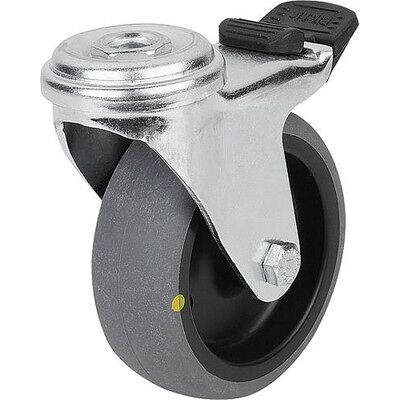 Kipp Lenkrolle Mit Feststellsys Stop-Fix Thermoplast, Elektrisch Leitfähig, Komp:Stahl, D=75, B=25 Kipp Lenkrolle Mit Feststellsys Stop-Fix Thermoplast, Elektrisch Leitfähig, Komp:Stahl, D=75, B=25