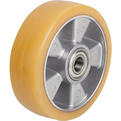 Kipp Aluminiumrad Ohne Feststellsystem Polyurethan, Ohne Gehäuse, D=180, B=50 Kipp Aluminiumrad Ohne Feststellsystem Polyurethan, Ohne Gehäuse, D=180, B=50