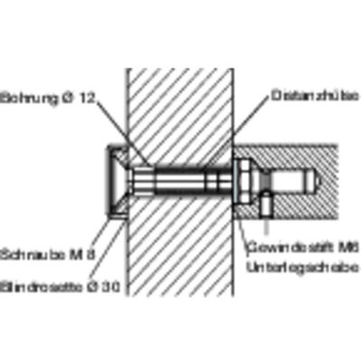Format Ht-Stoßgriff-Befestigung,Durchgehend, Ts 35-50mm,Edelstahl Format Ht-Stoßgriff-Befestigung,Durchgehend, Ts 35-50mm,Edelstahl