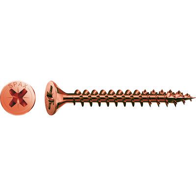 ABC Spax Viti Tsp Flachkopf Kreuz Pozidriv Bronze Durchmesser 5,0 mm Länge 80 mm Packung 200 Stück ABC Spax Viti Tsp Flachkopf Kreuz Pozidriv Bronze Durchmesser 5,0 mm Länge 80 mm Packung 200 Stück