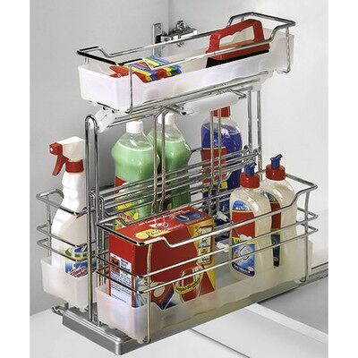 Hettich Küchenunterschrank-Putzmittelauszug, Portero 3, 49087, Stahl Hettich Küchenunterschrank-Putzmittelauszug, Portero 3, 49087, Stahl