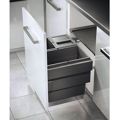 Hettich Abfallsammler, Cargo Synchro, 9279423,Kb 600, 54l, St, Dunkelgrau Hettich Abfallsammler, Cargo Synchro, 9279423,Kb 600, 54l, St, Dunkelgrau