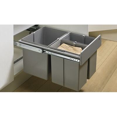 Hettich Einbauabfallsammler, Bin.It.Trio, 9132346,Kb 400, 32l, Kf, Grau Hettich Einbauabfallsammler, Bin.It.Trio, 9132346,Kb 400, 32l, Kf, Grau