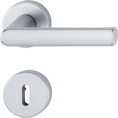 Hoppe Hamburg 1700 Türgriff + Fenstergriff, Rosettengarnitur, Aluminium, F1, links/rechts Hoppe Hamburg 1700 Türgriff + Fenstergriff, Rosettengarnitur, Aluminium, F1, links/rechts