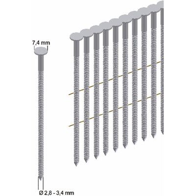 Prebena Coilnägel CNW25/65BK - 7200 Stück - Coilnägel - 16° Neigung - BK Material Prebena Coilnägel CNW25/65BK - 7200 Stück - Coilnägel - 16° Neigung - BK Material