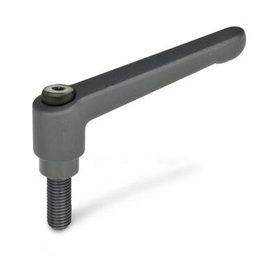 Ganter - GN 300-92-M16-80-Sw - Zink-Druckguss - Schraube Stahl Brüniert - Verstellbare Klemmhebel Ganter - GN 300-92-M16-80-Sw - Zink-Druckguss - Schraube Stahl Brüniert - Verstellbare Klemmhebel