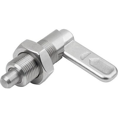 Kipp Sperrriegel, D=6, M12, Form:B M. Gewindehülse, M. Mutter, Edelstahl Blank Kipp Sperrriegel, D=6, M12, Form:B M. Gewindehülse, M. Mutter, Edelstahl Blank