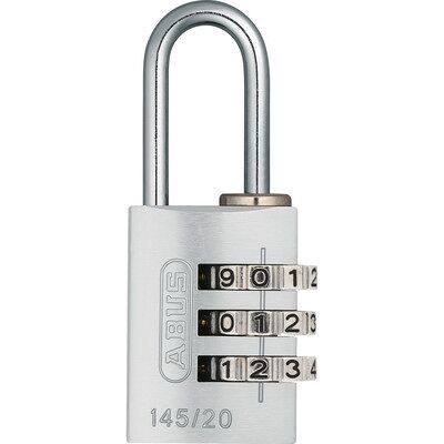 Abus Av-Zahlen-Vorhangschloss 145/20, Aluminium Massiv, Silber Abus Av-Zahlen-Vorhangschloss 145/20, Aluminium Massiv, Silber