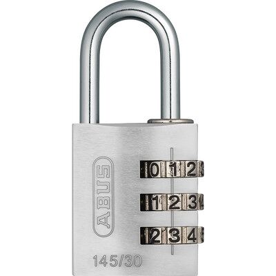 Abus Av-Zahlen-Vorhangschloss 145/30, Aluminium Massiv, Silber Abus Av-Zahlen-Vorhangschloss 145/30, Aluminium Massiv, Silber