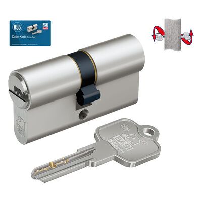 Basi Profil-Doppelzylinder,Serie V55,Picking-,Aufbohrschutz,En 1303:2015 Geprüft,Vs,N+g Funktion,Bl 30/30 Mm,5 Wendeschlüssel,Messing Matt Vernickelt Basi Profil-Doppelzylinder,Serie V55,Picking-,Aufbohrschutz,En 1303:2015 Geprüft,Vs,N+g Funktion,Bl 30/30 Mm,5 Wendeschlüssel,Messing Matt Vernickelt