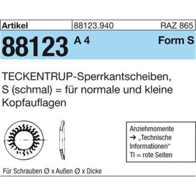 Teckentrup Modell 88123 Zinklamellen-Sperrkantscheibe Teckentrup Modell 88123 Zinklamellen-Sperrkantscheibe
