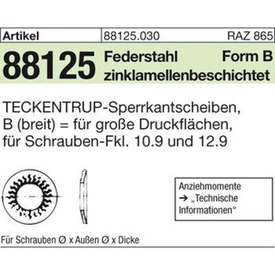 Nobrand - 88125 - Federstahl Zinkbeschichtet - Sperrkantscheibe Nobrand - 88125 - Federstahl Zinkbeschichtet - Sperrkantscheibe