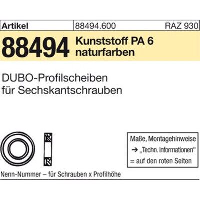 Nobrand - Dubo-Profilscheiben Art 88494 - Hex Washer Nobrand - Dubo-Profilscheiben Art 88494 - Hex Washer