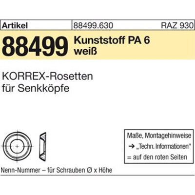 Nobrand 88499 Korrex-Weiß Kunststoff Schrauben - 806 M6x4.6 100 St Nobrand 88499 Korrex-Weiß Kunststoff Schrauben - 806 M6x4.6 100 St