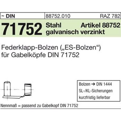 Galvanisch verzinkter Stahlbolzen - 20x40mm - Befestigung - Packung 5 Galvanisch verzinkter Stahlbolzen - 20x40mm - Befestigung - Packung 5
