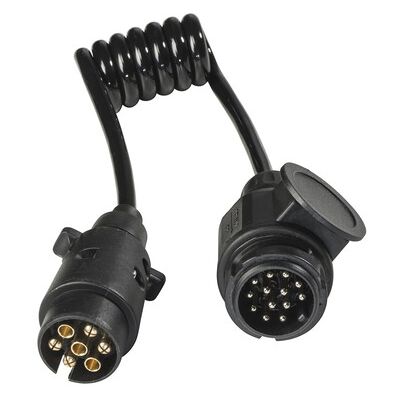 As Schwabe Caravan Adapterkabel 12v,13pol Stecker A.7pol Dose 1m Spiral H05vv-F 7x1,0 As Schwabe Caravan Adapterkabel 12v,13pol Stecker A.7pol Dose 1m Spiral H05vv-F 7x1,0
