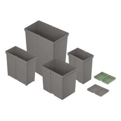 Hettich Abfallsammler, Cargo Synchro, 9280315, 28l, Kf, Grau, Dunkelgrau Hettich Abfallsammler, Cargo Synchro, 9280315, 28l, Kf, Grau, Dunkelgrau