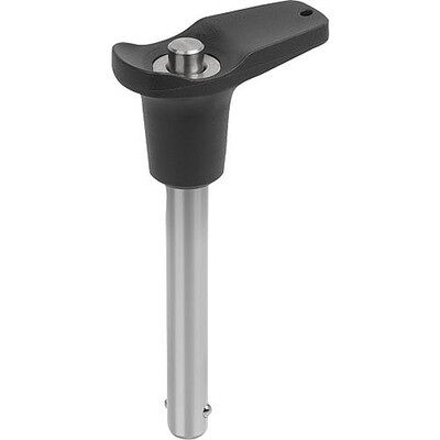 Kipp Kugelsperrbolzen Mit L-Griff, D1=12, L=35, L1=9,9, L5=44,9, Edelstahl, Komp:Thermoplast Schwarzgrau Ral7021 Kipp Kugelsperrbolzen Mit L-Griff, D1=12, L=35, L1=9,9, L5=44,9, Edelstahl, Komp:Thermoplast Schwarzgrau Ral7021