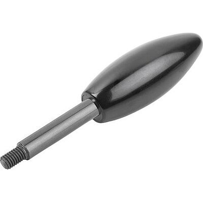 Kipp Griffstange M12, L=125, D=14, Form:B Ovalknopf, Stahl Brüniert, Komp:Duroplast Schwarz Hochglanzpoliert Kipp Griffstange M12, L=125, D=14, Form:B Ovalknopf, Stahl Brüniert, Komp:Duroplast Schwarz Hochglanzpoliert