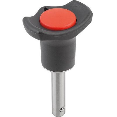 Kipp Kugelsperrbolzen Mit Pilzgriff, Form:A Metallbund, D1=6, L=30, L1=7, L5=37, Edelstahl Blank, Komp:Thermoplast Kipp Kugelsperrbolzen Mit Pilzgriff, Form:A Metallbund, D1=6, L=30, L1=7, L5=37, Edelstahl Blank, Komp:Thermoplast