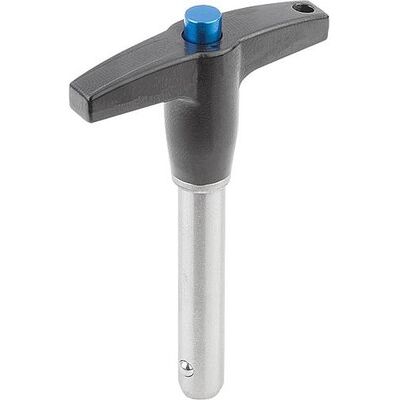 Kipp Kugelsperrbolzen Mit T-Griff, D1=5, L=35, L1=6, L5=41, Edelstahl, Komp:Aluminium Kipp Kugelsperrbolzen Mit T-Griff, D1=5, L=35, L1=6, L5=41, Edelstahl, Komp:Aluminium