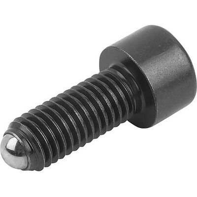 Kipp Kugeldruckschraube Mit Kopf, Form:A Mit Voller Kugel, M20, L=104,2, Vergütungsstahl, Komp:Wälzlagerstahl Kipp Kugeldruckschraube Mit Kopf, Form:A Mit Voller Kugel, M20, L=104,2, Vergütungsstahl, Komp:Wälzlagerstahl