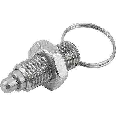 Kipp Arretierbolzen Ohne Bund Gr.1 D1=m10x1, D=5, Form:U Mit Kontermutter, Edelstahl Gehärtet Kipp Arretierbolzen Ohne Bund Gr.1 D1=m10x1, D=5, Form:U Mit Kontermutter, Edelstahl Gehärtet