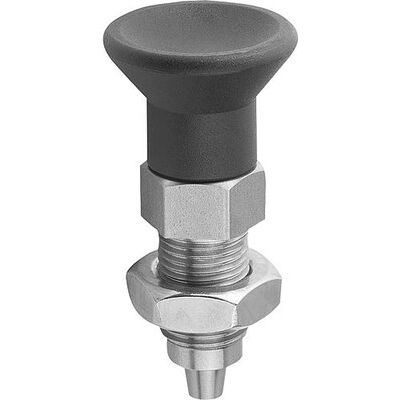 Kipp Arretierbolzen Premium M. Konischem Arretierstift Gr.3 D1=m16x1,5, D=8, Form:B Ohne Rastnut Mit Kontermutter, (K0736.502308) Kipp Arretierbolzen Premium M. Konischem Arretierstift Gr.3 D1=m16x1,5, D=8, Form:B Ohne Rastnut Mit Kontermutter, (K0736.502308)